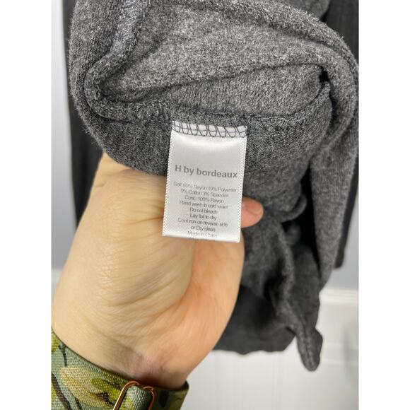 H by Bordeau, Size Medium, Dark Gray Asymmetrical Lightweight Jacket, *Flaw - Picture 2 of 6